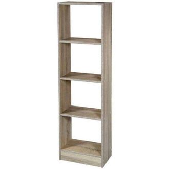 Trade Shop Trade Shop Traesio - Kaela - Mobile Libreria Gaia Scaffale 4 Ripiani In Legno Color Rovere 40x24x137cm 769665