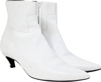 Balenciaga Womens Leather Slanted-Heel Bootie (Authentic Pre-Loved)