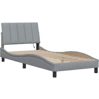 vidaXL Estructura De Cama Sin Colch&oacute;n Tela Gris Claro 80x200 Cm Vidaxl