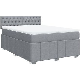 vidaXL Vidaxl - Cama Box Spring Con Colch&oacute;n Tela Gris Claro 140x190 Cm