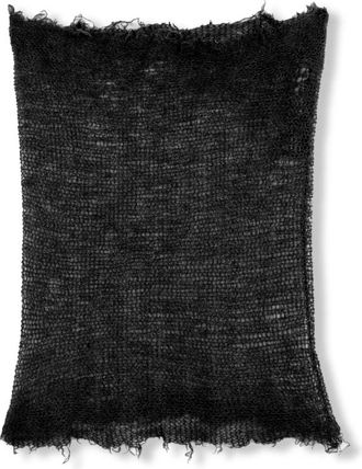 Cortana Open Knit Alpaca- Zijde en Kasjmier Zwarte Nekwarmer - Dames - Wintersjaals - Zwart - ONE Size - Kasjmier - Accessoires