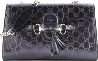 Gucci Emily Chain Flap Bag Guccissima Patent Medium shoulder bag - Paars