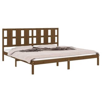 Berkfield Home Beautiful Bed Frame Honey Brown Solid Wood Pine 200x200 cm
