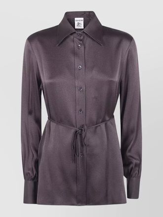 Semicouture shirt tie waist collared neck long sleeves