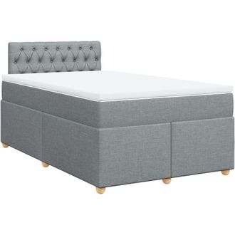 vidaXL Vidaxl - Cama Box Spring Con Colch&oacute;n Tela Gris Claro 120x190 Cm