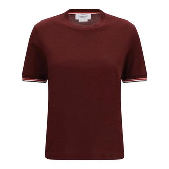 Thom Browne Wolmix T-shirt - Dames - Tops - Rood - Maat: XS Wol