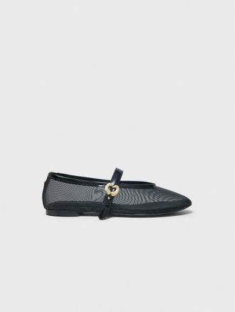 Maje Mesh Ballet Flats - Black - Maje