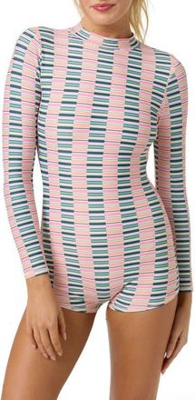 O'Neill Performance Surf Shadow Bay One-Piece Swimsuit in Pink Multi Colored at Nordstrom, Size X-Large