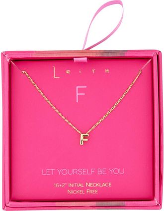 Leith Let Yourself Be You Bubble Initial Pendant Necklace in F- Gold at Nordstrom Rack