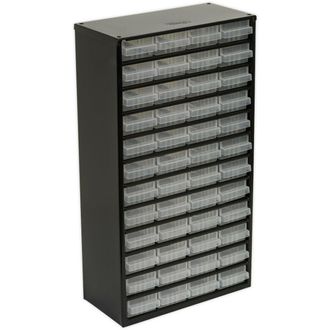 Loops 305 x 155 x 555mm 48 Drawer Parts Cabinet - BLACK - Wall Mounted / Standing Box