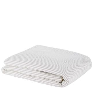 Maisons du monde Manta de algod&oacute;n de rayas crudo y azul 100x200 cm