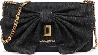 Karl Lagerfeld Kosette Denim Crossbody in Black Denim at Nordstrom