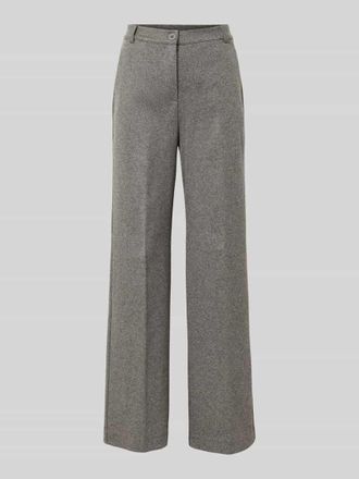 Max Mara Straight Leg Hose mit Baumwoll-Anteil Modell ZELOTA in Mittelgrau Melange, Gr&ouml;&szlig;e XXL