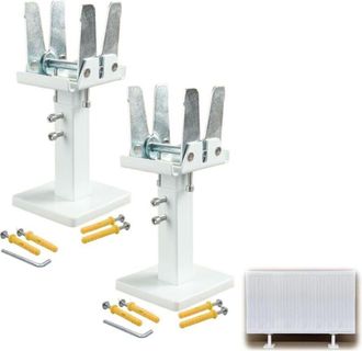 OEM Set Di 2 Supporti Per Radiatore, Staffe Regolabili In Acciaio Per Radiatore Da 14 A 21 Cm, Kit Di Piedini Per Radiatore A Pavimento, Piedini Per Radia