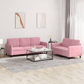 vidaXL Juego De Sof&aacute;s 2 Piezas Terciopelo Rosa Vidaxl