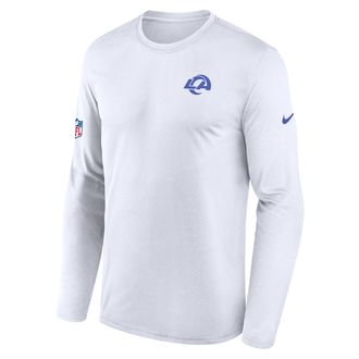 Nike Los Angeles Rams Alt Legend Small Logo Nike Mens Dri-FIT NFL Long-Sleeve T-Shirt in White | 02TJ10AQ9X-UE8