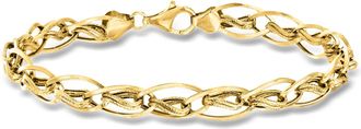 Ross-Simons 14kt Yellow Gold Oval and Double-Twist Link Bracelet