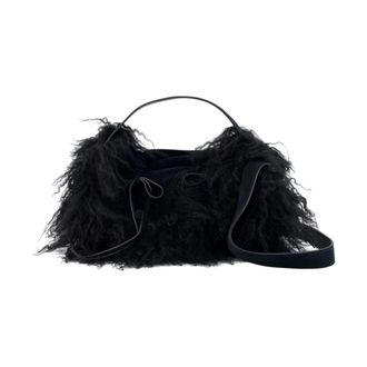 Acne Studios Multipocket Fur Edge - unisex - Tassen - Zwart - Maat: ONE Size Leer