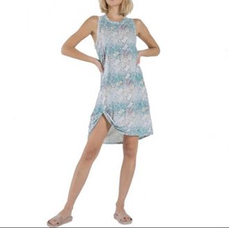 N:Philanthropy Bueno Mini Dress In White And Blue Snake Print