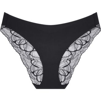 Triumph Body MakeUp Illusion Lace Bikini Panties in Black at Nordstrom, Size Xx-Large