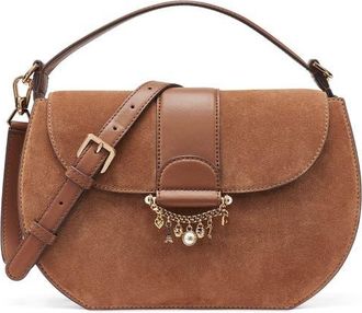 Karl Lagerfeld Jocelina Suede Satchel in Cognac at Nordstrom