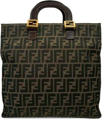 Fendi Pre-owned Tote Bags, female, Brown, Size: ONE SIZE Pre-owned Canvas Tote