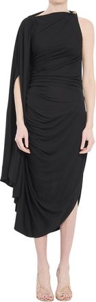 Bottega Veneta Black One Shoulder Midi Dress