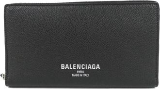 Balenciaga Black Leather Long Wallet (Bi-Fold) (Pre-Owned)
