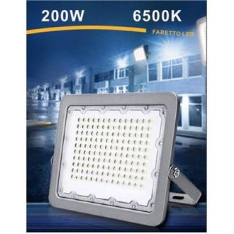 Trade Shop Trade Shop Traesio - Trade Shop - Faro Led 200w Ultra Slim Esterno Grigio Ip65 Luce 6500k 4000k 3000k Fs200w-g5