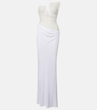 CHRISTOPHER ESBER Salacia ruched lace and jersey gown