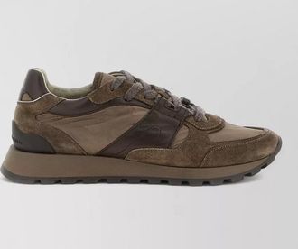Brunello Cucinelli leather paneled low-top sneakers