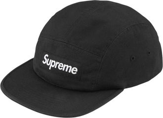 SUPREME SS26 Washed Chino Twill Camp Cap Black SUP-SS26-1000-BLK