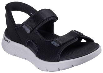 Skechers Sandale SKECHERS GO WALK FLEX SANDAL-EASY ENTRY, Herren, Gr. 40, schwarz (schwarz, grau), Textil, Schuhe Sandale, Sommerschuh, Sandalette, Slip-In mit