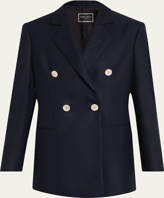 Giorgio Armani Flanella Cashmere Double-Breasted Blazer