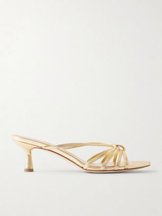 Aeyde Mule In Pelle Metallizzata Abby - Oro