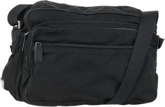 Prada Pre-owned Cross Body Bags, female, Black, Size: ONE SIZE Pre-owned Nylon Cross Body Bag