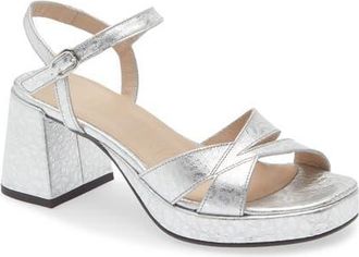 Wonders Ankle Strap Platform Sandal in Perl Plata at Nordstrom, Size 9.5-10Us