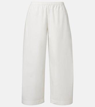 Khaite Roma cotton poplin wide-leg pants