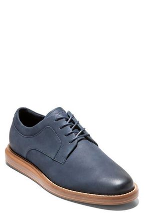 Cole Haan Grand Neoclassic Plain Toe Derby in Navy Blazer Nubuck /Italian at Nordstrom, Size 8.5