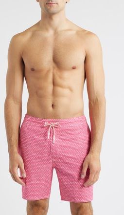 Johnnie-O Scallop Swim Trunks in Dahlia at Nordstrom, Size Xx-Large