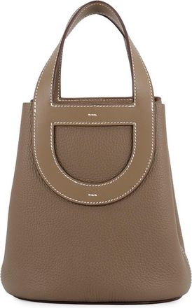 Herm&egrave;s Etoupe Gray Taurillon Clemence Leather Swift Leather Tote Bag (Pre-Owned)