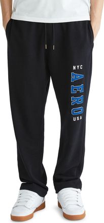 Aéropostale Aeropostale Mens Aero Straight Leg Sweatpants Casual Pants, Dark Black, Small