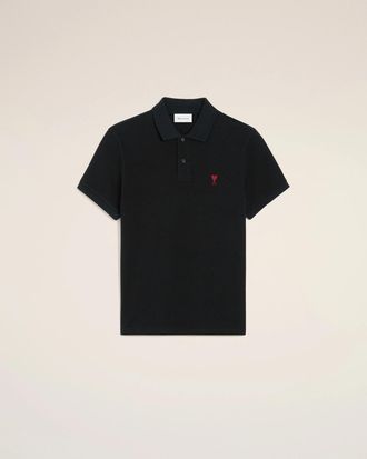 Ami Ami Mens de Coeur Cotton Polo Black