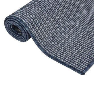 Berkfield Home Outdoor Flatweave Rug 200x280 cm Blue | Size: 100 cm diameter