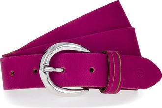 Tamaris Lederg&uuml;rtel TAMARIS, Damen, Gr. 11,5, pink, Rindsleder, Basic, G&uuml;rtel Lederg&uuml;rtel, mit gl&auml;nzender silberfarbener Schliesse