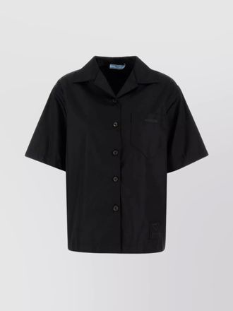 Prada gabardine shirt with chest pocket and short sleeves