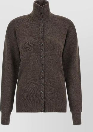 Christophe Lemaire wool funnel neck buttoned cardigan