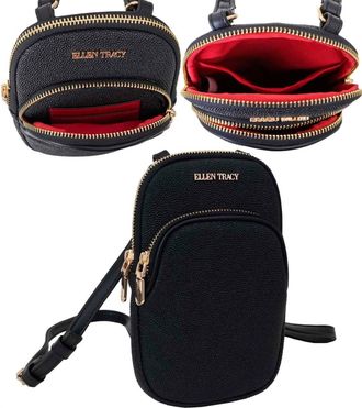 Ellen Tracy Womens Stingray Phone Case & Wallet Bag In Black