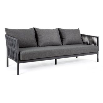 BIZZOTTO Divano Florencia a tre posti, con cuscini comodi, struttura in alluminio, da 220 cm -Bianco