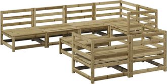 vidaXL Juego De Sof&aacute;s De Jard&iacute;n 8 Pzas Madera De Pino Impregnada Vidaxl